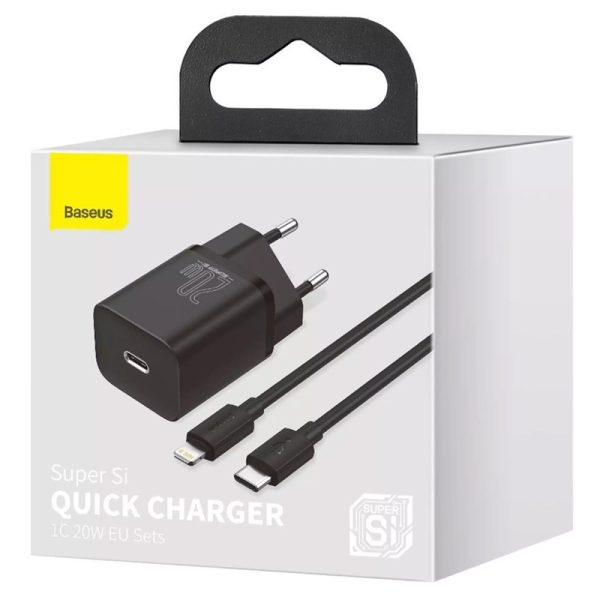 Зарядний пристрій Baseus Super Si Quick Charger 1C 20W + кабель Type-C to Lightning (TZCCSUP-B) - Зображення 6