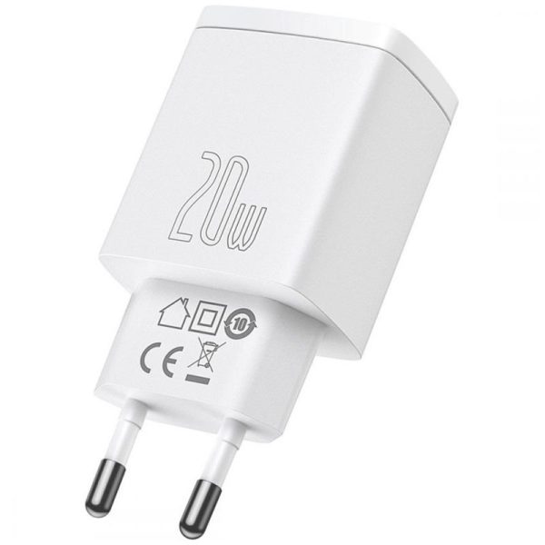 Зарядний пристрій Baseus Compact Quick Charger 20W QC+ PD (Type-C + 1USB) (CCXJ-B)