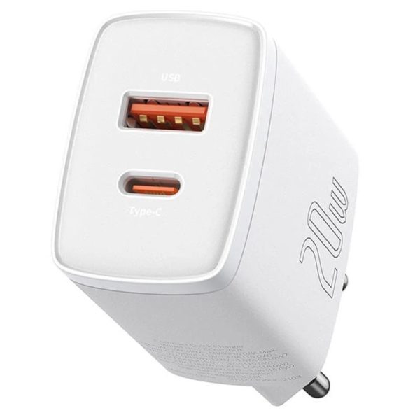 Зарядний пристрій Baseus Compact Quick Charger 20W QC+ PD (Type-C + 1USB) (CCXJ-B) - Зображення 2
