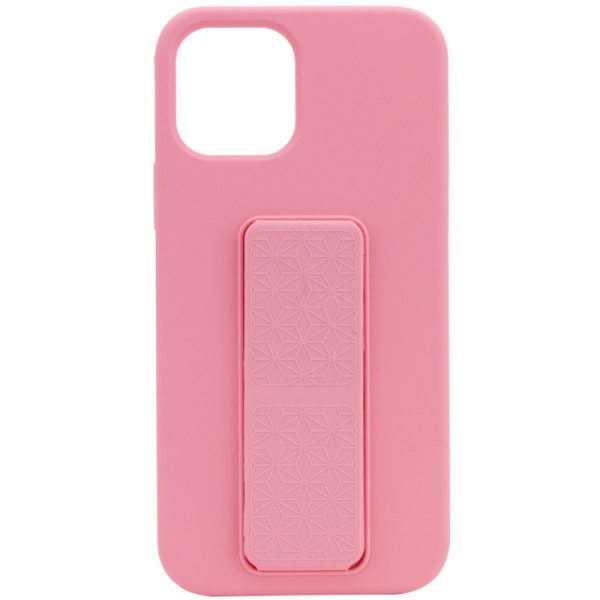 Чохол для iPhone 12 Pro Max Рожевий Silicone Case Hand Holder