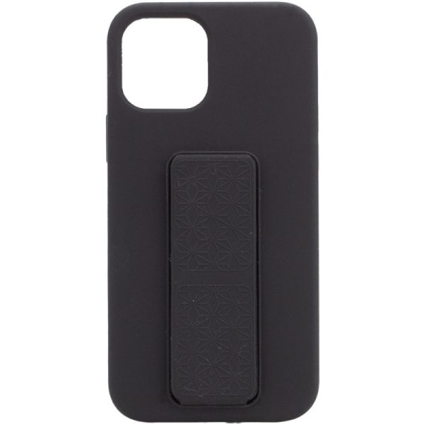 Чохол для iPhone 12 Pro Max Чорний Silicone Case Hand Holder