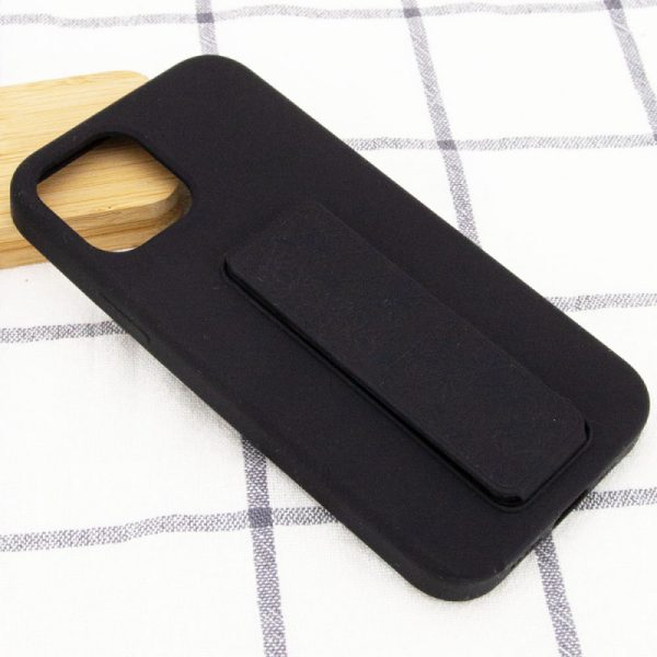Чохол для iPhone 12 Pro Max Чорний Silicone Case Hand Holder - Зображення 5