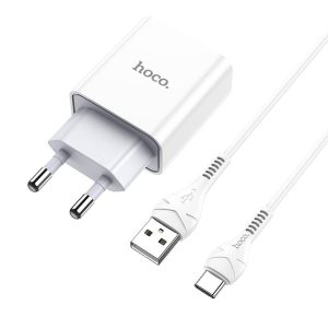 Зарядний пристрій HOCO C81A (1USB/2.1A) + Type-C