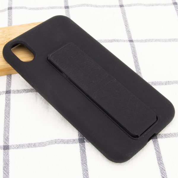 Чохол для iPhone XS Max Чорний Silicone Case Hand Holder - Зображення 5