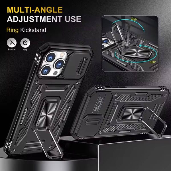 Ударостійкий чохол для Apple iPhone 13 Pro Чорний Camshield Army Ring - Зображення 5