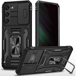 Ударостійкий чохол для Samsung Galaxy S21+ Чорний Camshield Army Ring