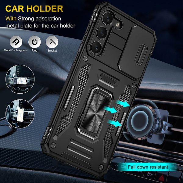 Ударостійкий чохол для Samsung Galaxy S21+ Чорний Camshield Army Ring - Зображення 2