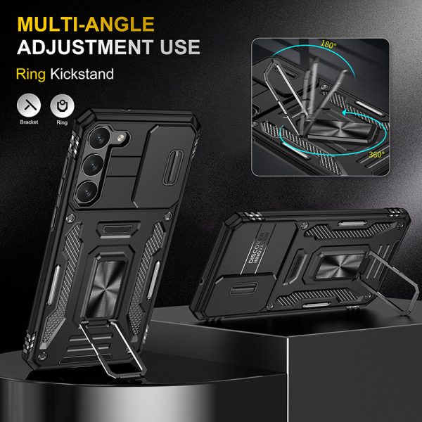 Ударостійкий чохол для Samsung Galaxy S21+ Чорний Camshield Army Ring - Зображення 3