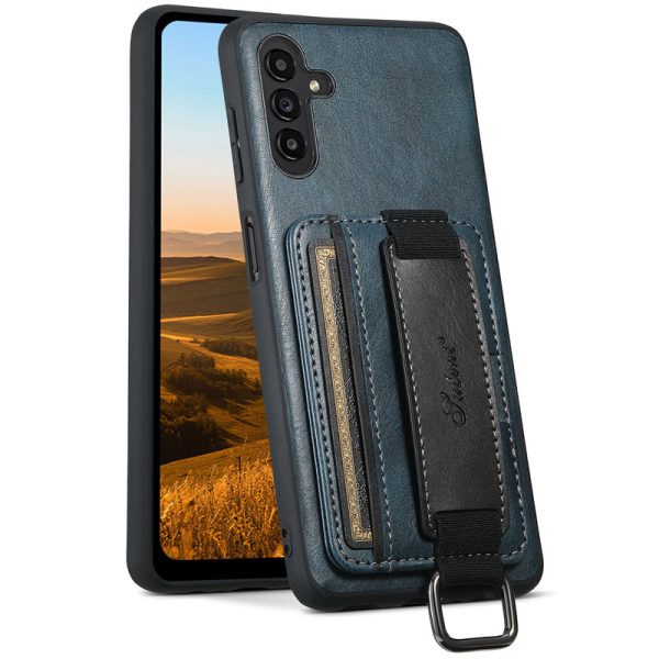 Шкіряний чохол для Samsung Galaxy A14 4G/5G Синій Wallet case and straps - Зображення 2