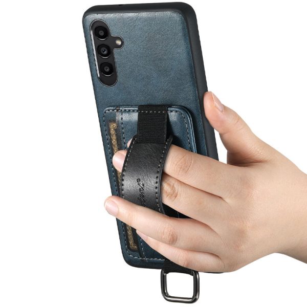 Шкіряний чохол для Samsung Galaxy A14 4G/5G Синій Wallet case and straps - Зображення 3