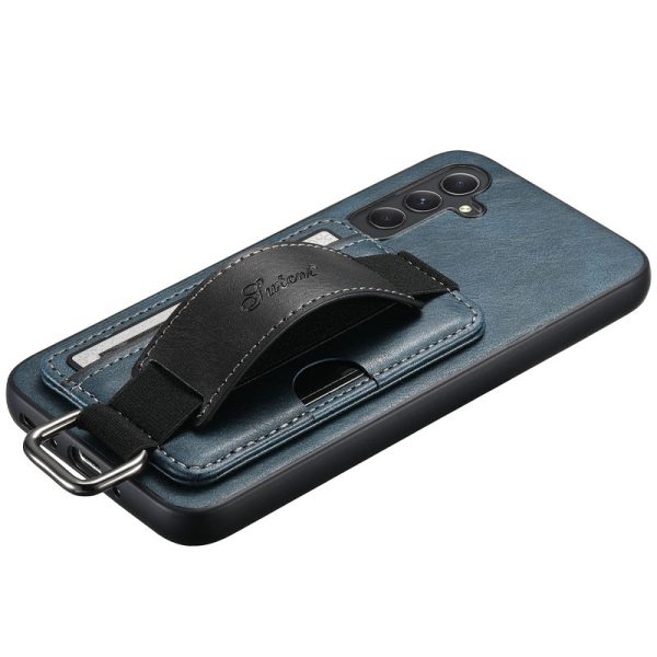 Шкіряний чохол для Samsung Galaxy A14 4G/5G Синій Wallet case and straps - Зображення 5