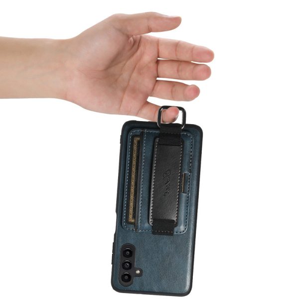 Шкіряний чохол для Samsung Galaxy A14 4G/5G Синій Wallet case and straps - Зображення 6