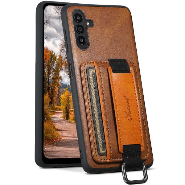 Шкіряний чохол для Samsung Galaxy A24 4G Коричневий Wallet case and straps - Зображення 2