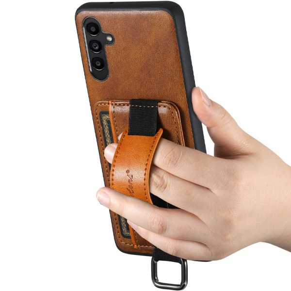 Шкіряний чохол для Samsung Galaxy A24 4G Коричневий Wallet case and straps - Зображення 3