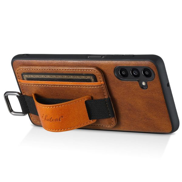 Шкіряний чохол для Samsung Galaxy A24 4G Коричневий Wallet case and straps - Зображення 4