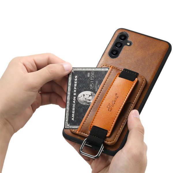 Шкіряний чохол для Samsung Galaxy A24 4G Коричневий Wallet case and straps - Зображення 7