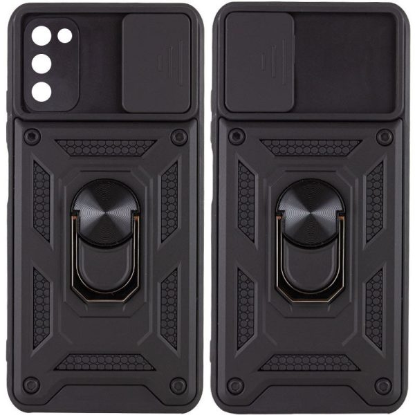 Ударостійкий чохол для Samsung Galaxy A03s Чорний Camshield Serge Ring