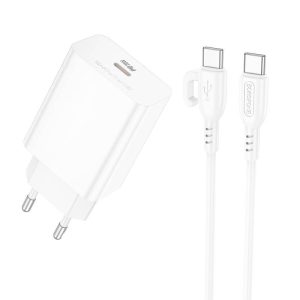 Зарядний пристрій Borofone BA21A Pro Long journey PD20W (1USB-C) + Type-C to Type-C