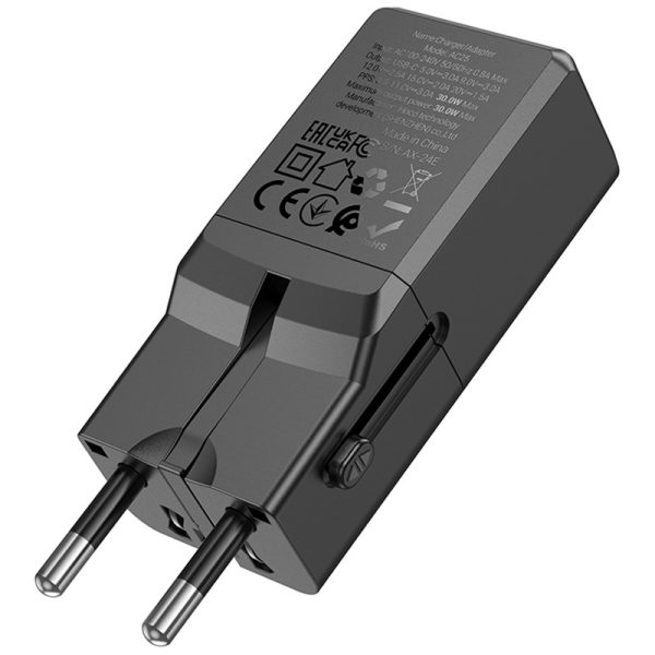Зарядний пристрій Hoco AC25 Mini PD30W (1USB-C) universal travel charger - Зображення 7