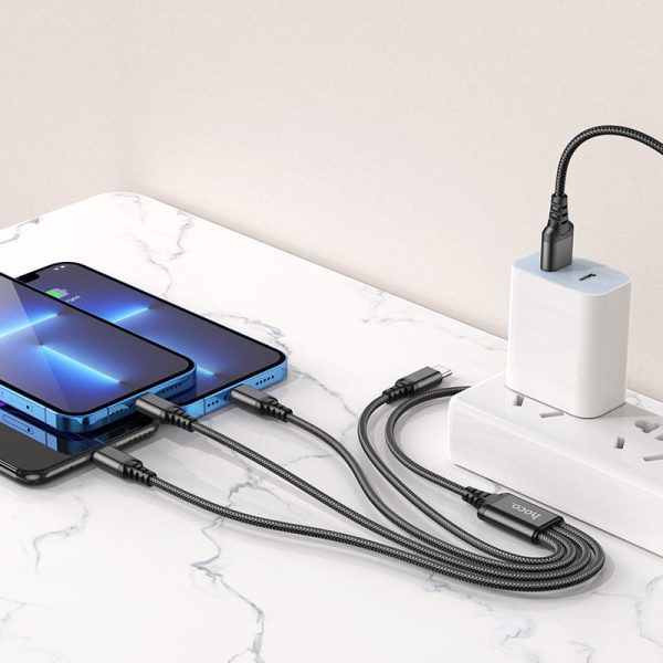 Дата кабель Hoco X76 4in1 2xLightning + Type-C + MicroUSB (1m) - Зображення 4