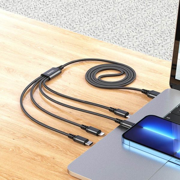 Дата кабель Hoco X76 4in1 2xLightning + Type-C + MicroUSB (1m) - Зображення 5