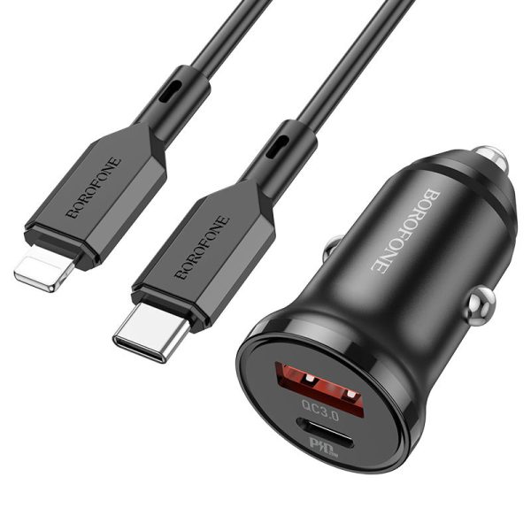 АЗП Borofone BZ18A PD20W+QC3.0 + Type-C to Lightning - Зображення 3