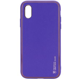 Шкіряний чохол для Apple iPhone XR Фіолетовий Xshield