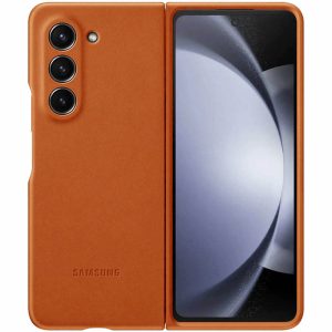 Шкіряний чохол для Samsung Galaxy Z Fold5 Коричневий Leather Case