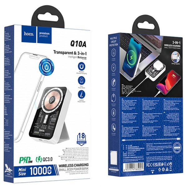 Павербанк Power Bank Hoco Q10A Transparent PD20W з БЗП 10000 mAh - Зображення 6