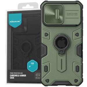 Чохол для iPhone 15 Pro Max Зелений Nillkin CamShield Armor (шторка на камеру)
