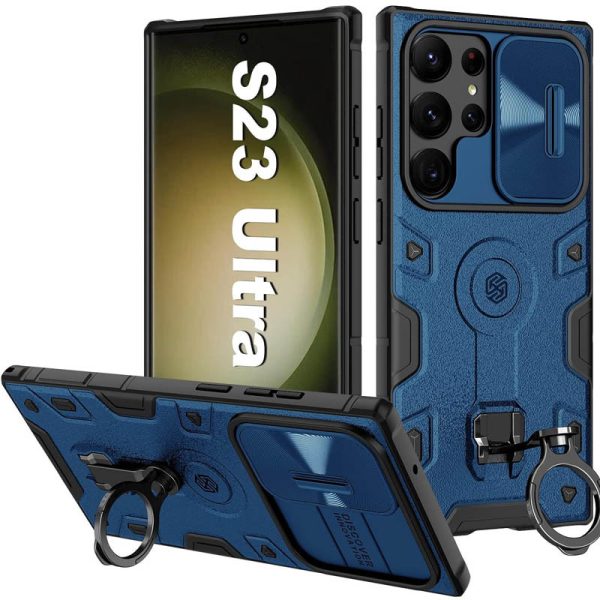 Чохол для Samsung Galaxy S23 Ultra Синій Nillkin CamShield Armor Pro no logo (шторка на камеру) - Зображення 6