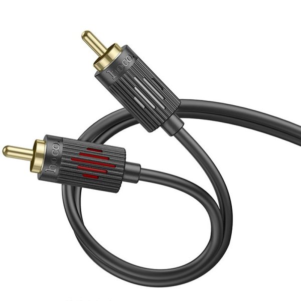 Кабель аудіо Hoco UPA29 2 RCA to 2 RCA red and white double lotus (1.5m) - Зображення 2