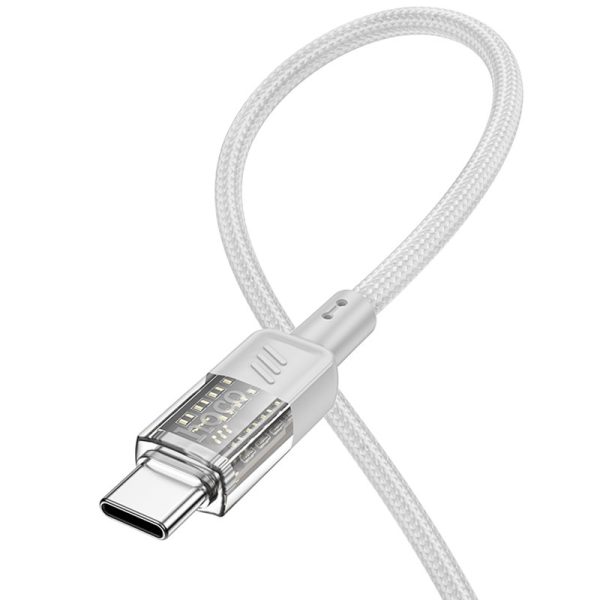 Дата кабель Hoco U129 Spirit Transparent Type-C to Type-C 60W (1.2m) - Зображення 3