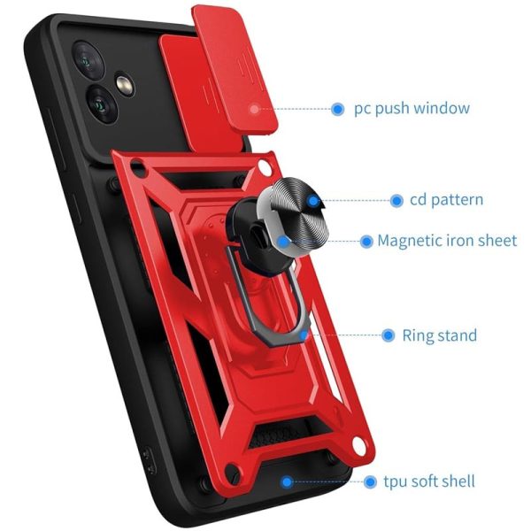 Ударостійкий чохол для Samsung Galaxy A05 Червоний Camshield Serge Ring - Зображення 6