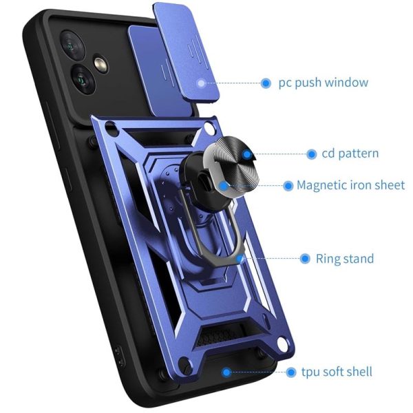 Ударостійкий чохол для Samsung Galaxy A05 Синій Camshield Serge Ring - Зображення 6