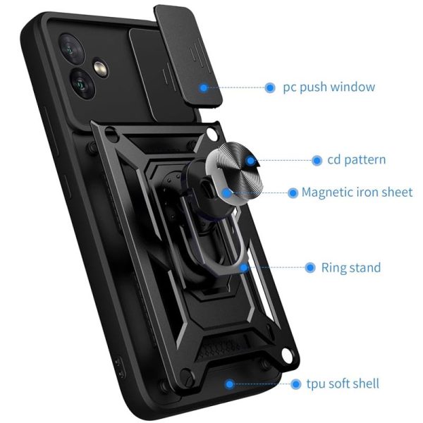 Ударостійкий чохол для Samsung Galaxy A05 Чорний Camshield Serge Ring - Зображення 5