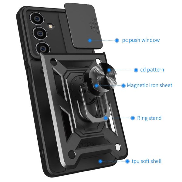 Ударостійкий чохол для Samsung Galaxy M34 5G Чорний Camshield Serge Ring - Зображення 4
