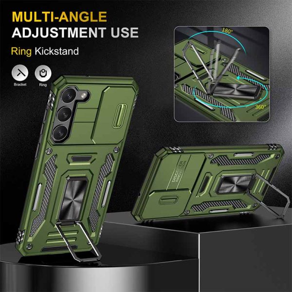 Ударостійкий чохол для Samsung Galaxy S21 Оливковий Camshield Army Ring - Зображення 3