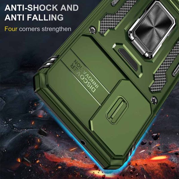 Ударостійкий чохол для Samsung Galaxy S21 Оливковий Camshield Army Ring - Зображення 4