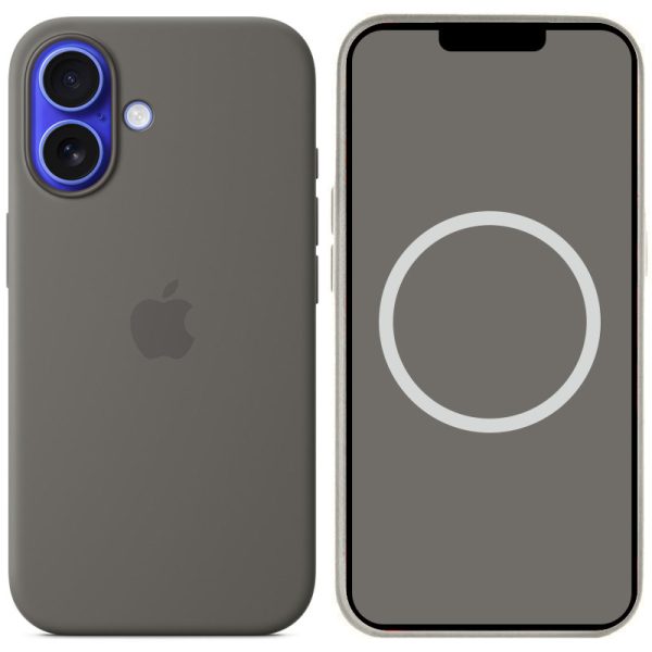 Чохол для iPhone 16 Plus Сірий Сірий Silicone case full with Magsafe and Animation