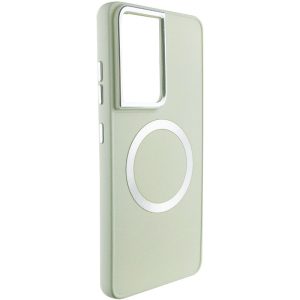 Чохол для Samsung Galaxy S22 Ultra Білий Bonbon Metal Style with MagSafe