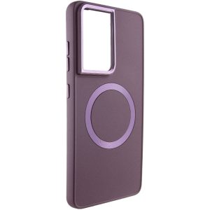 Чохол для Samsung Galaxy S22 Ultra Бордовий Bonbon Metal Style with MagSafe