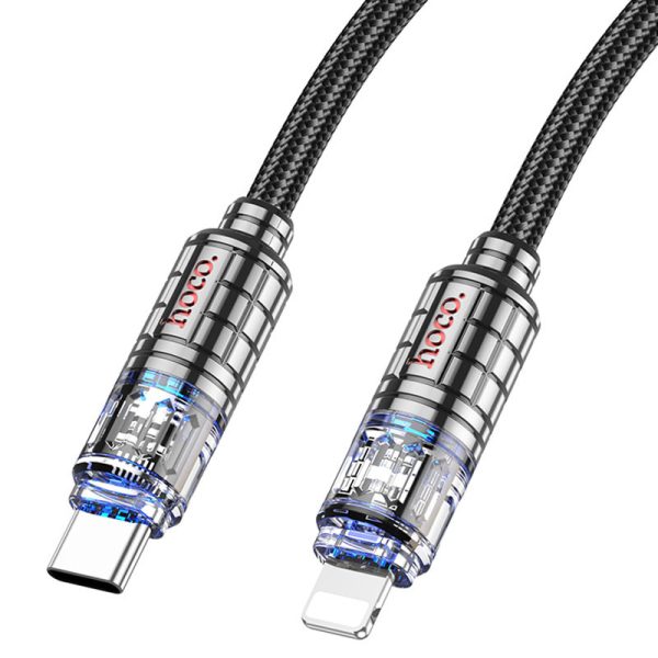 Дата кабель Hoco U122 Lantern Transparent Discovery Edition Type-C to Lightning (1.2m) - Зображення 2