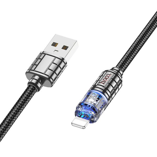 Дата кабель Hoco U122 Lantern Transparent Discovery Edition USB to Lightning (1.2m) - Зображення 2