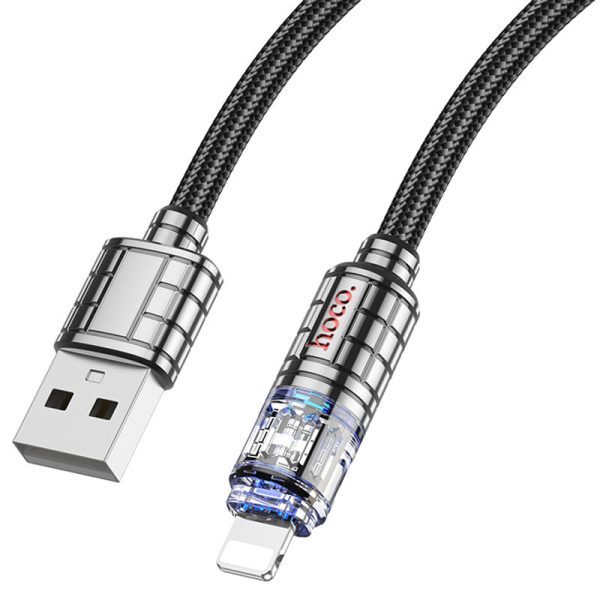 Дата кабель Hoco U122 Lantern Transparent Discovery Edition USB to Lightning (1.2m) - Зображення 3