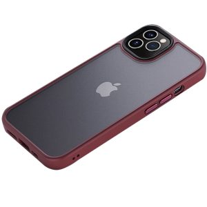Чохол для iPhone 12 Pro Max Бордовий Metal Buttons