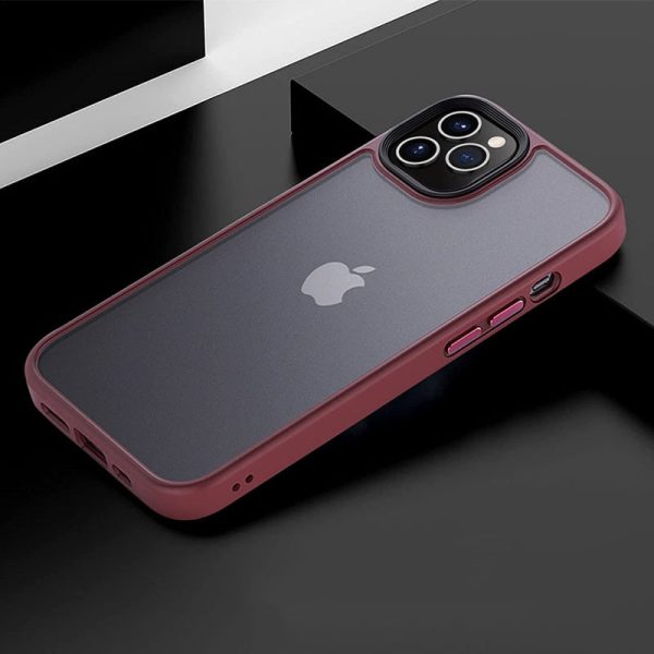 Чохол для iPhone 12 Pro Max Бордовий Metal Buttons - Зображення 2