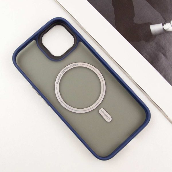 Чохол для iPhone 15 Синій Синійo Skin Friendly Frosted with MagSafe - Зображення 3