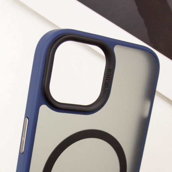 Чохол для iPhone 15 Синій Синійo Skin Friendly Frosted with MagSafe - Зображення 4