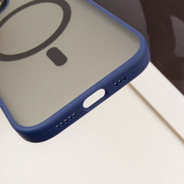 Чохол для iPhone 15 Синій Синійo Skin Friendly Frosted with MagSafe - Зображення 7